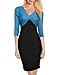 WOOSEA Women's Sleeveless V Neck Colorblock Bodycon Office Work Party Pencil Dresses