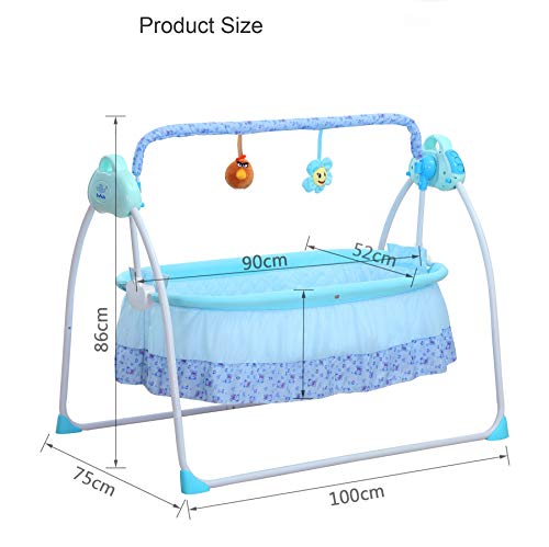 CBBBBAY Electric Baby Cradle Swing Sleeping Rocking Basket Bassinet Newborn Crib Bed