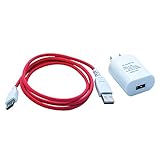 Rosefray 3.28ft Cable for DreamTab, nabi 2S, nabi Jr, Jr. S, XD, Elev-8 Tablet with 5V 2A White Power Charger (NABI-USB)