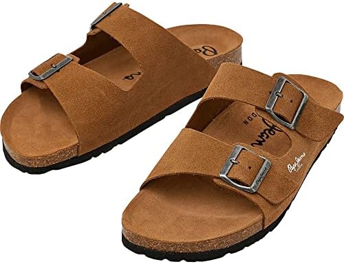 London Bio Suede M Herren Regular Fit Anatomische Sandalen, Blau Waschen