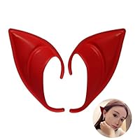 UVEEFUN Cosplay Halloween Elf Ears Costume Ears Tips Latex Prosthetic Red