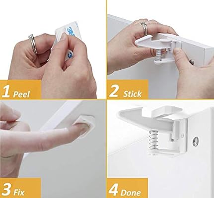 Child Safety Latches Baby Proofing Cabinet Locks 12 Pcs With Box