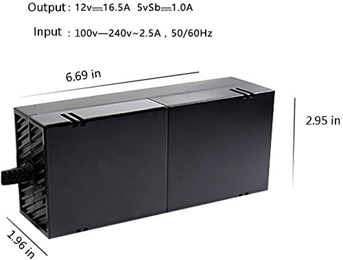 Xbox One Power Supply Brick,AC Adapter Replacement Charger with Power Cord 100-240V Console compatible for Microsoft Xbox 1