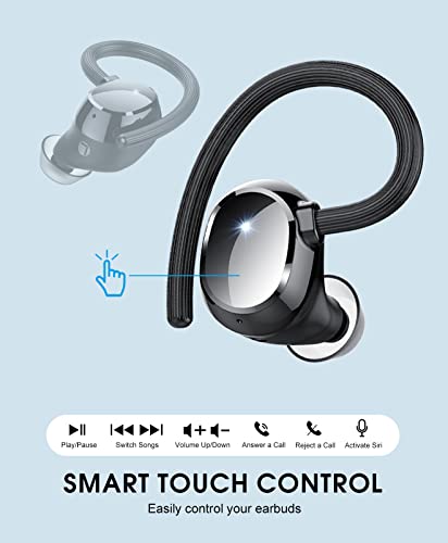 2022 Upgrade Wireless Earbuds,VOESUD Bluetooth 5.3 Headphones with Mic,Wireless Headphones Running with IP7 Waterproof Ear Hooks,Touch Control for Sport/Work