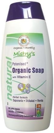 Mistry's Potenised® Organic Liquid Soap with Vitamin E 200ml, Gentle & Moisturising Body Wash