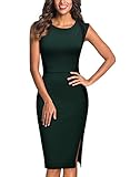 Miusol Women's Official V Neck Crossover Design Cap Sleeve Fitted Pencil Dress