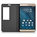 kwmobile Flip Cover Compatible with Huawei MediaPad X2 7.0 - Chic PU Leather Tablet Case with Window - Black