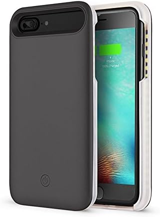 iPhone 8 Plus Illuminated Cell Phone Case,iPhone 7 Plus / 6 Plus /6S Plus Illuminated Case,Jopuzia New LED Selfie Light Up Luminous Case (Dimmable)(Black)