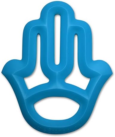 Little Standout Baby Teething + Infant Teething Toys, 100% Silicone Teether, BPA Free Chew Toys for Babies: The Natural Alternative to Baby Teething Tablets for Teething Relief - Hamsa Hand Blue