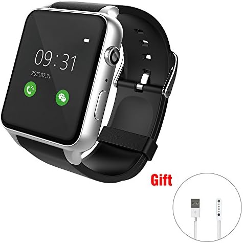 Smart Watch Pedometer Heart Rate Bluetooth Cell Phone Call Reminder for Android and IOS Smart Watches (Silver)