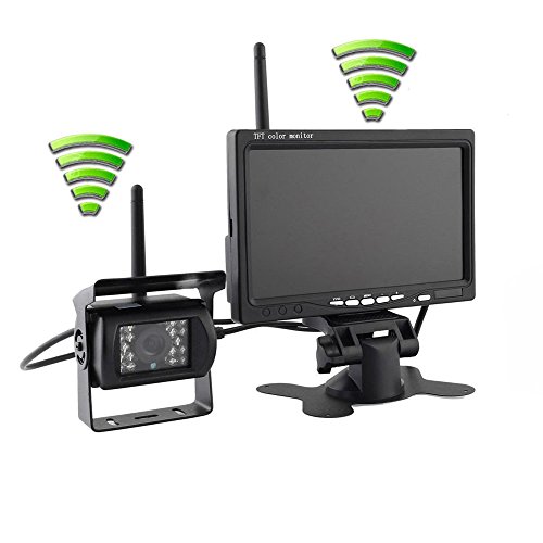 ATian Built-in Wireless Truck Parking System:12-24V Backup Camera + 7 inch HD LCD TFT Monitor Parking Kit IR Night Vision Surveillance Heavy Duty for Long Vehicle Bus Van Pickup Camper - Thumbnail 3