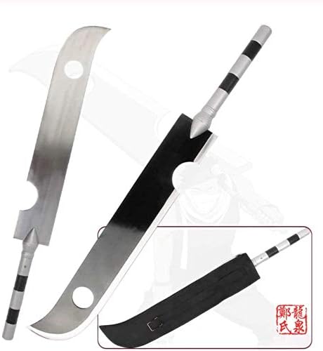 for Naruto Anime Zabuza's Blade Replica Large Sword Carbon Steel Leather Bag with Shoulder Strap Cosplay Prop