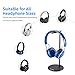Full Aluminum Headphone Stand Headset Holder- Gaming Headset Holder with Thick Leather Pad Non-Slip Silicone Earphone Stand for All Headphone Sizes, Black