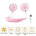 CHERIEY Hand Free Personal Fan, Neckband Fan Portable Mini Double Fans with USB Rechargeable, 3 Speeds Adjustable Wearable Fan for Home Office Travel Indoor Outdoor Activities