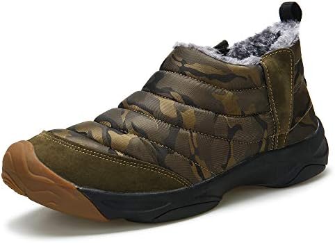 Mgreater Men's Snow Boots Fur Lined Booties Non-Slip Lightweight Winter Shoes