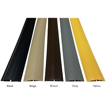 Electriduct Small Plastic Flexible Floor Cord Cover Cable Protector and Wire Concealer - Includes Double Sided Tape - 5 Feet - Brown