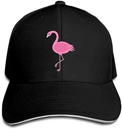 Macevoy Pink Flamingo Casual Unisex Unstructured Cotton Cap Adjustable Baseball Hat Cap Black