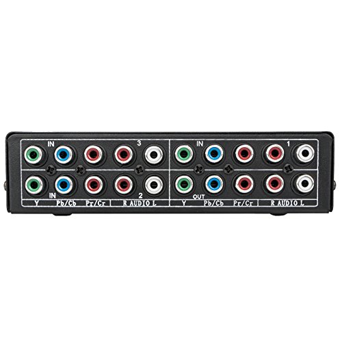 3 Port Component Splitter Switch Box, 3 Input 1 Output Audio Video Selector for Xbox 360 Wii PS2 PS3 DVD - Thumbnail 3