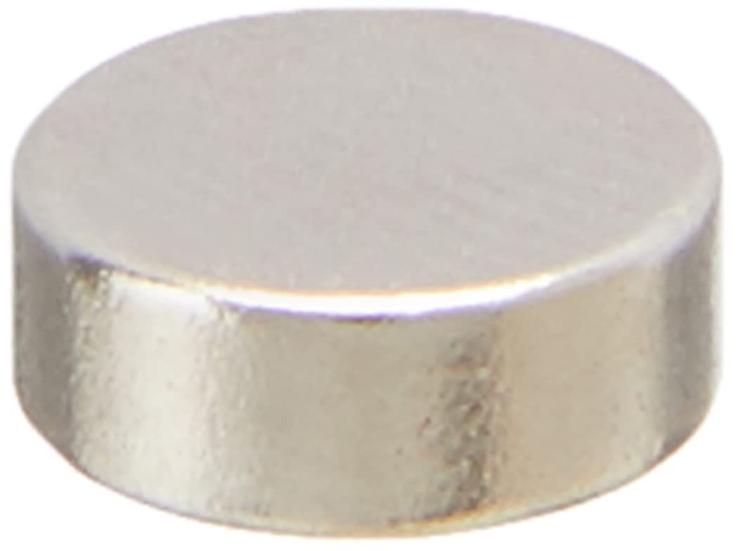 Duratool D01766 8mm x 3mm Bright Nickel Plated Neodymium Button Magnet, 10 Pack
