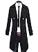 Benibos Men's Trench Coat Winter Long Jacket Double Breasted Overcoat (US:S/Asia L, 5625Black)