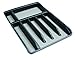 Rubbermaid No-Slip Silverware Expandable Cutlery Tray Organizer, Black with Gray Base