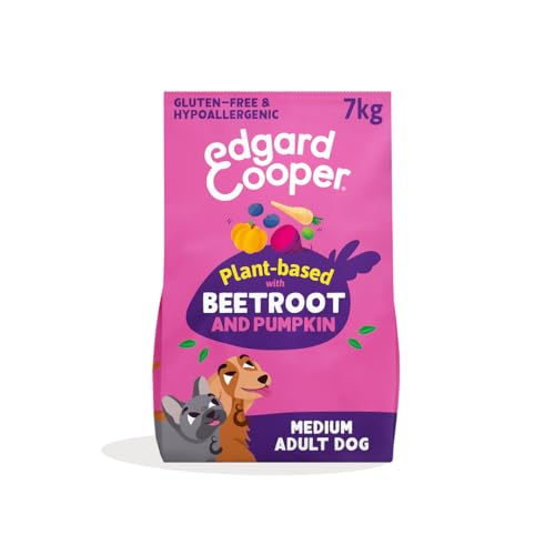 Edgard & Cooper Dry Dog Food For Medium Breed Adult Dogs (7kg), Plant-Based Beetroot & Pumpkin, 100% Plant Based, Hypoallergenic Recipe With Natural Ingredients