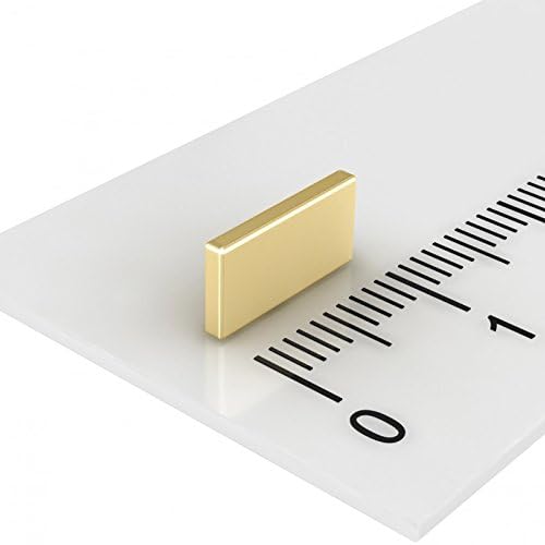 MTS magnetscheibe 20 Neodymium Magnets with Form of Prism (10 x 5 x 1,2 mm, N50), Gold