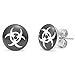 Biohazard RnBjewelry Stainless Steel Stud Earrings for Men Black White