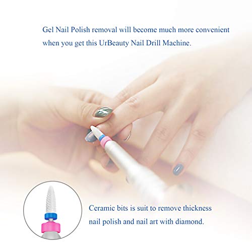 UrBeauty Electric Nail Drill Machine, 30000rpm Professional Acrylic Nail Tools Low Noise with Cooling System, 7 in 1 Bits Manicure and Pedicure Set - Thumbnail 5
