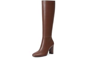 Modatope Knee High Boots for Women Chunky Heel Rounded Toe Womens Tall Boots