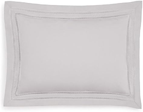 Hudson Park Ladder Hemstitch Grey Standard Pillow Sham