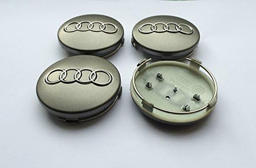 badgedirect Set of Four Aluminium Wheel Centre Hub Caps Grey Badge 60 mm 4B0 601 170 Suitable for AUDI A3 A4 A5 A6 A7 A8 S4 S5 S6 S8 RS4 Q3 Q5 Q7 TT S Line Quattro A4L A6L 4B0601170 and other models