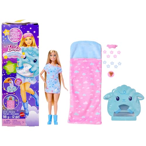 Barbie Party Unboxed Doll & Accessories, Sleepover Reveal Series with 7 Surpris…