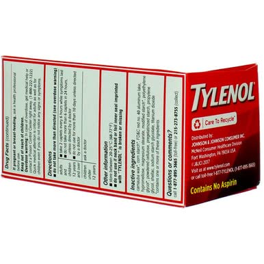TYLENOL ACETAMINOPHEN, EXTRA STRENGTH, 500 MG, 100 COUNT