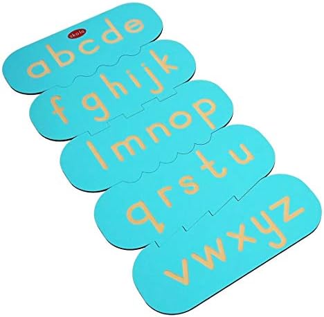 Skola Toys - Alphabet Tracing Stencils English Lower Case or Small Letters - Wooden Educational Language Learning Toy for 2+ Year Old