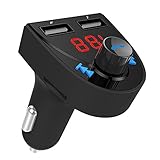 Bluetooth FM Transmitter for Car, Wireless Bluetooth FM Radio Adapter Car Kit with Hands-Free Calling and 2 Ports USB Charger 5V/2.1A&1A