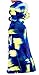 Farktop Women's V Neck Long Sleeves Digital Graffiti Printed Prom Party Maxi Long Dress with Belt,X-Large,Blue