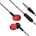 OARIE Earphones, in-Ear Headphones Stereo Earbuds with Microphone for iPhone, iPod, iPad, Samsung (Red)