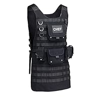 ThinkGeek Tactical Molle Apron - 2 Large Pouches and 3 Smaller Pouches, Front and Back Removable Velcro Patch with Adjustable Side Strap for the Perfect Fit