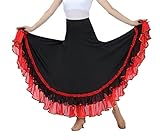 CISMRAK Ballroom Dancing waltz Dance Salsa Tango Swing Skirt For Women ,Red2,One Size