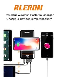 Wireless Portable Charger 25000mAh Power Bank with Digital Display LCD Screen Battery Pack with Three Outputs&Dual Inputs Huge Capacity Backup Battery Compatible Android Phones,Tablet and More