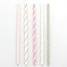 Zicome 125pcs Biodegradable Paper Straws, Pink and Gold