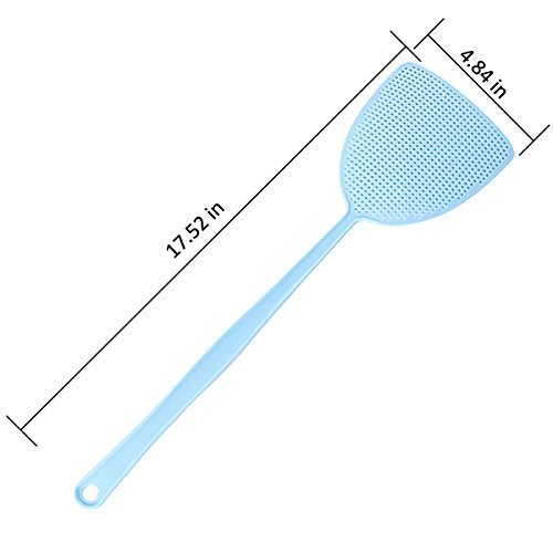 Homga Fly Swatter, Manual Plastic Swat Pest Control with 17.5â€™â€™ Long Durable Handle Assorted Colors Pack of 6 (2)