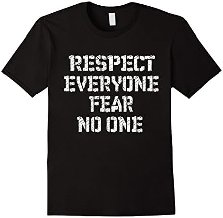 Mens Respect Everyone Fear No One, T-Shirt Large Black