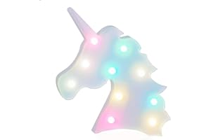 GLINTEE Unicorn LED Night Light Decorative Marquee Signs Light-Wall Decoration for Living Room,Bedroom,Home, Christmas,Party as Kids Gift (Battery Operated) (Colorful Unicorn Head)
