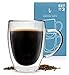 Kitchables Double Walled Glass Coffee Mugs Set of 2, 12oz - Insulated Glass Coffee Mugs for Cappuccino, Latte, Tea, Espresso - Latte Cup - Tazas Para Cafe
