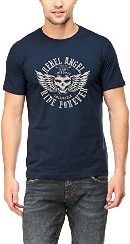 Nalaayak Men's Round Neck Half Sleeve Cotton T-Shirt | Rebel Angel