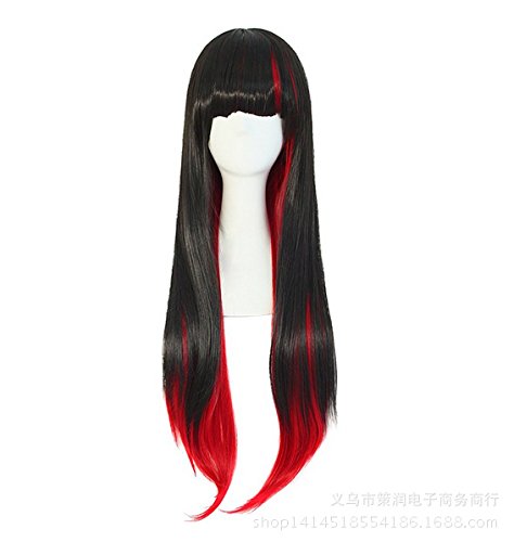 27.6" cosplay two tone harajuku style flat bang lo…