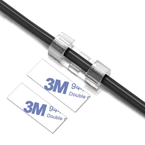 Self Adhesive Cable Clips Black Management Wire Clip Cord Holder 40 Pack (Transparent)