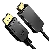 VicTsing Upgraded DisplayPort DP to HDMI Cable, Gold Plated DP to HDMI Cable, Full HD Compatible with TV, Laptop, Monitor, Projector 6 Feet/1.8M